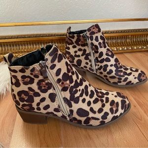 Leopard Print Ankle Zip Booties